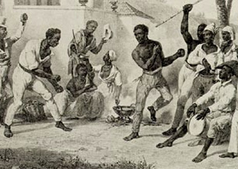 Esclaves pratiquant la Capoeira
